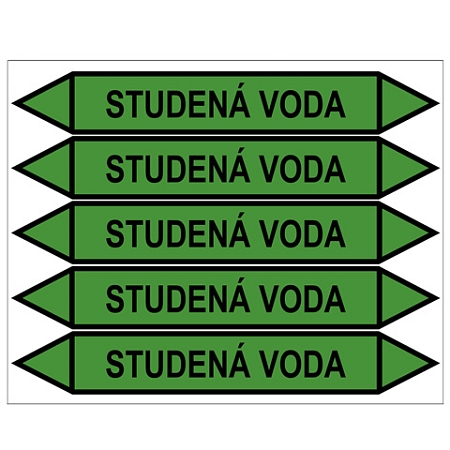 Značení potrubí, studená voda
